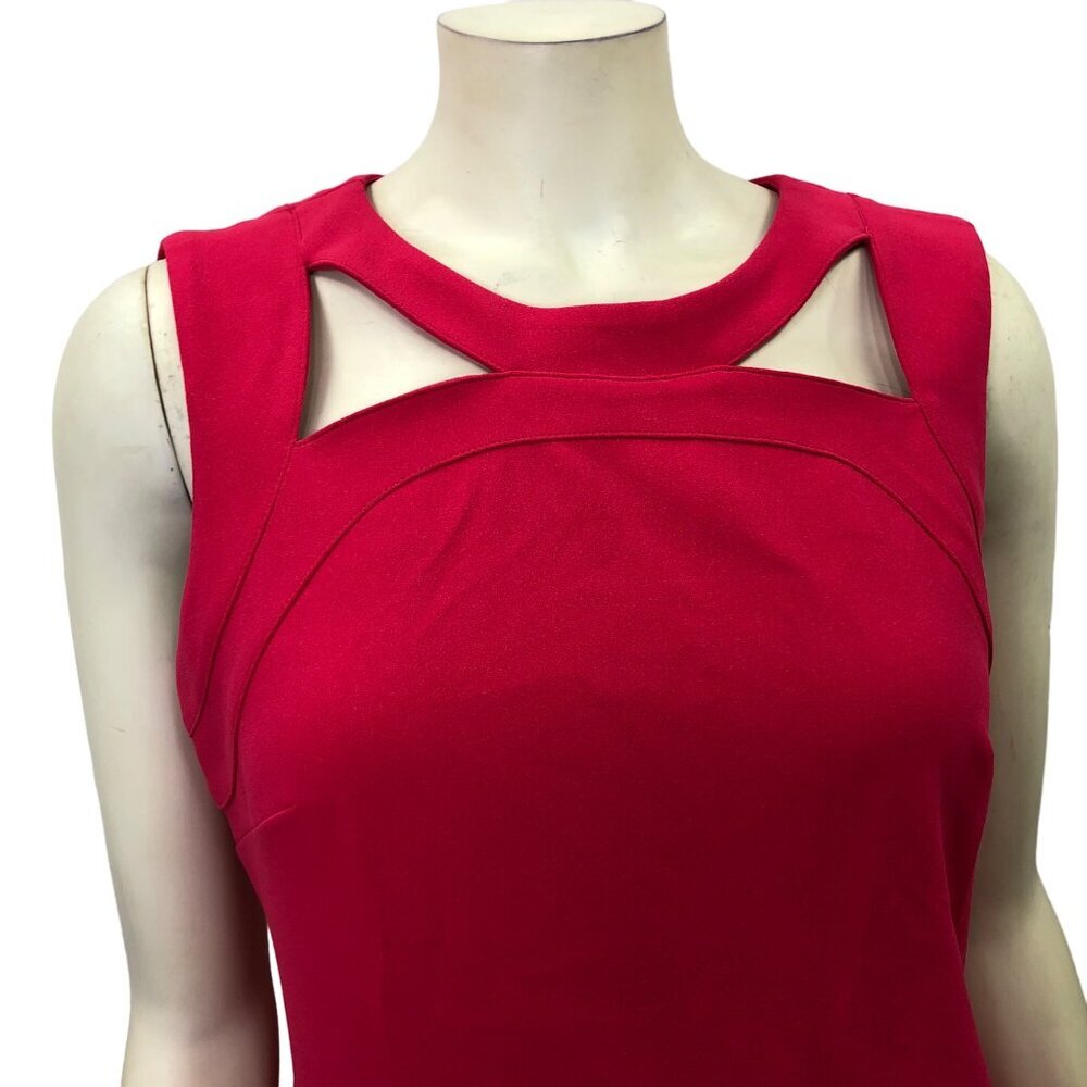 CALVIN KLEIN SHEATH CUT OUT FRONT crepe scuba‎ DRESS SIZE 10 - Picture 4 of 6